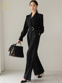 H Han Queen kuum soodusmüük Kevad-sügis Elegantne äritriibulised kombinesoonid Naiste laia säärega Professionaalne vabaaja büroo kõrge vöökohaga püksid