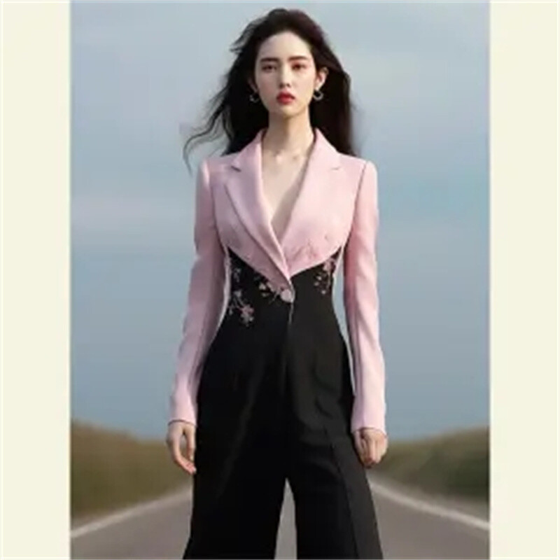 Proljeće i jesen 2024. Novi izuzetan temperament Goddess Fan Advanced Sense Fragrance Svečane prigode Kombinezon kontrastne boje