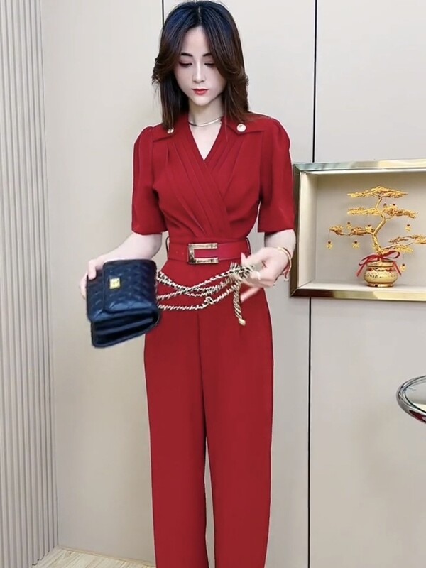 2024 New Arrival Fashion Workout Σέξι κουμπιά με V λαιμόκοψη Αθλητική φόρμα γυμναστικής για γυναίκες Καλοκαιρινή γυναικεία φόρμα Fmelae T118