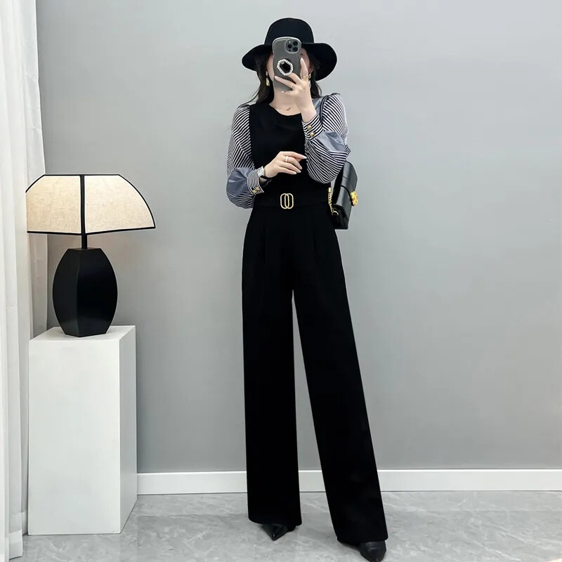 Κομψή γυναικεία φόρμα υψηλής ποιότητας άνοιξη και φθινόπωρο 2024 Νέα μακρυμάνικη ιδιοσυγκρασία ψηλόμεσο λεπτή μακρυμάνικη φόρμα