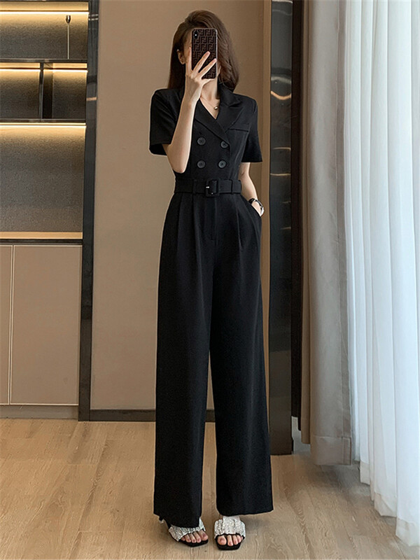 Suvised naiste seksikad V-kaelusega lühikeste varrukatega trükitud püksid, naiste ühevärvilised nööbid, laia säärega kombinesoonid, uus mood, naistele T182