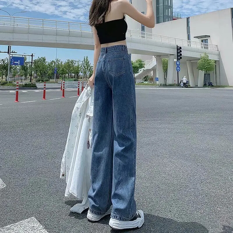 Vintage traperice ravnih nogavica visokog struka za mršavljenje Ženske elegantne proljetno-jesenske drapirane hlače do poda Sensibility Design