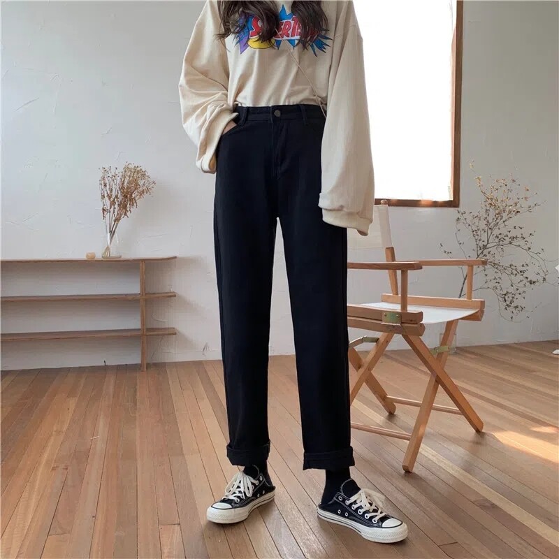 Ravne traperice, ženske visoke struke i tanke, svestrane nove jesenske 2024. široke i tanke ležerne hlače širokih nogavica