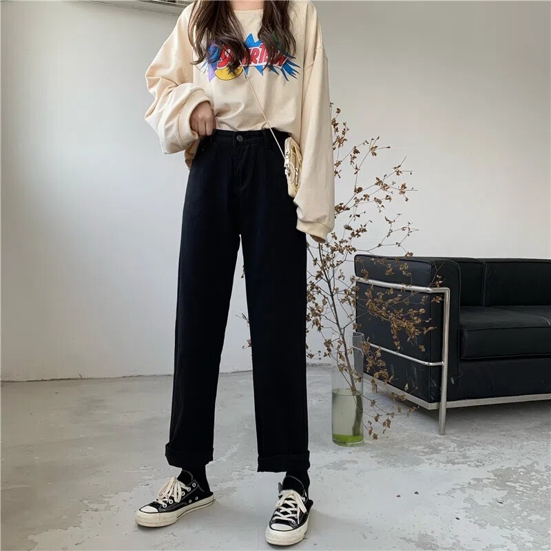 Ravne traperice, ženske visoke struke i tanke, svestrane nove jesenske 2024. široke i tanke ležerne hlače širokih nogavica