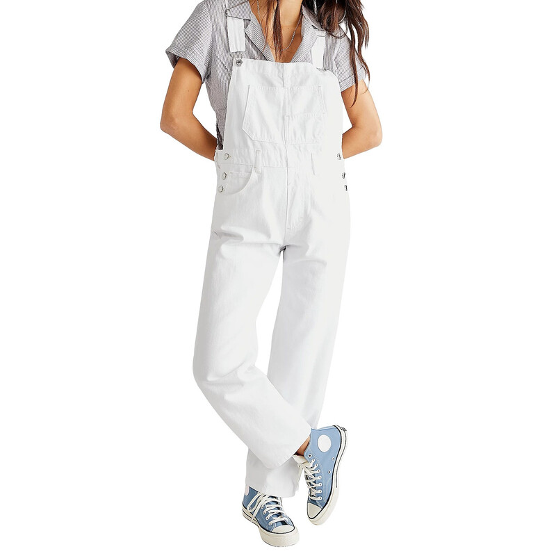 Sinine Denim Kombinesoonid Kombinesoonid, püksid, Naiste rihmaga, auk, õõnsad, E-tüdruk, vabaaja tööpüksid kuumad Y2k teksad Pikad püksid tänavarõivad