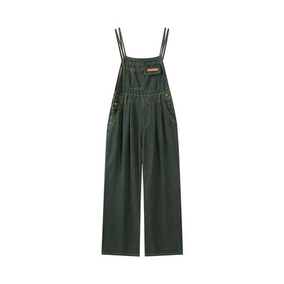 Γυναικεία φόρμα REDDACHiC 90s Retro Green Wash Παντελόνι με πλισέ σαλιάρα τσέπης Φαρδύ τζιν φόρμες Loose casual Y2k Dungaree Rompers