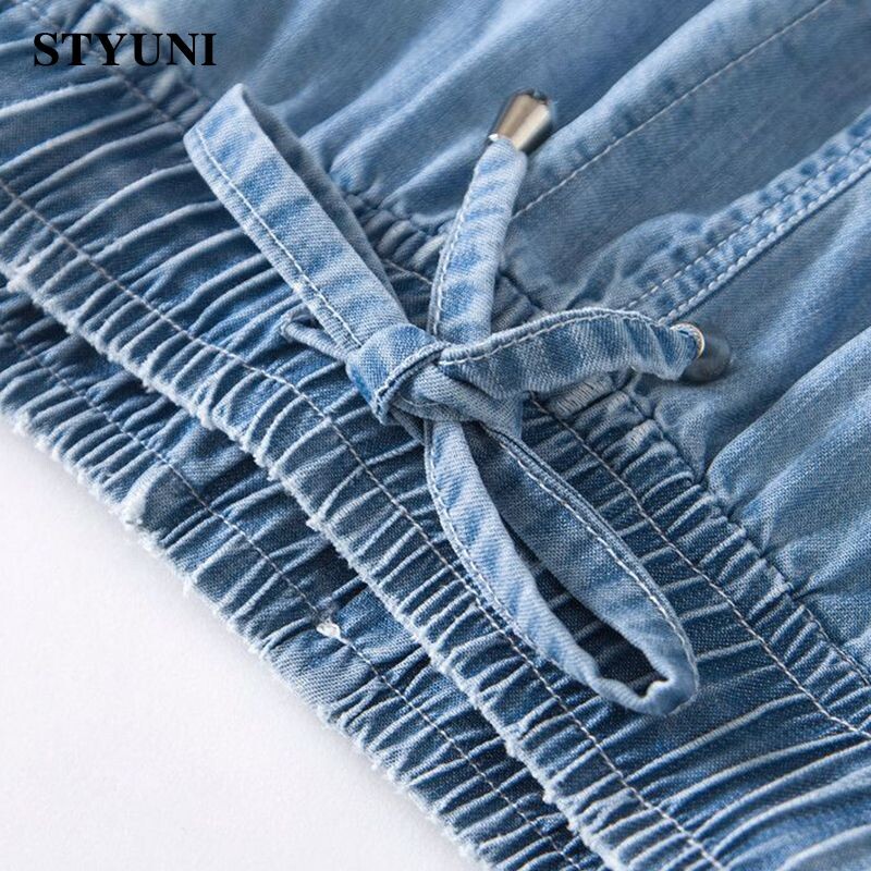 Λεπτό τζιν Lyocell ελαστικό ψηλόμεσο με φαρδύ πόδι χαλαρό casual γυναικείο παντελόνι Τζιν Κορεατική μόδα Παντελόνι μέχρι τον αστράγαλο για γυναίκες 2023