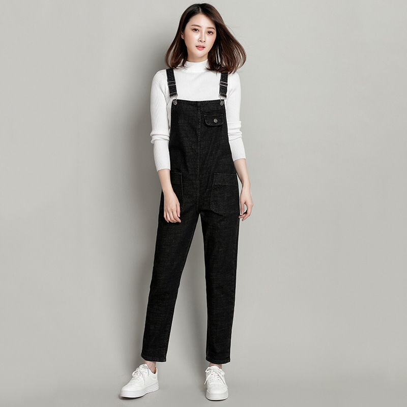 S-8XL Lahtises suuruses Jumpsuit naiste teksapüksid Uued retro suured taskuga teksakombinesoonid vabaaja mood Suures suuruses teksapüksid teksapüksid