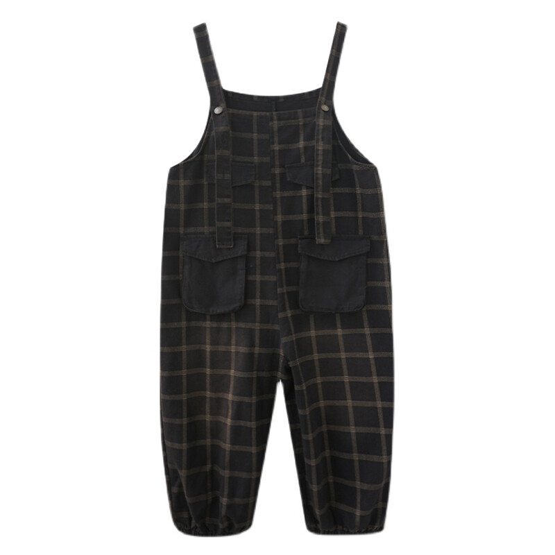 Blugi în carouri, drepți, de epocă, supradimensionați, salopete, femei, largi, cu picioare largi, din denim, pantaloni cu salopete, cu imprimeu, în carouri