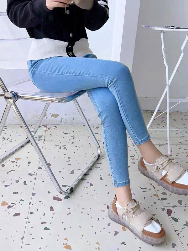 Skinny Pencil Jeans visokog struka Ženska velika ulična odjeća Uske rastezljive traper hlače Proljeće Korejska moda Ležerna Kot Pantolon