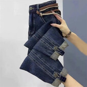 2024. Proljeće Jesen Nove udobne ženske traperice s visokim strukom Labave rastezljive Haren traper hlače Ženske temperamentne traper hlače