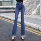 Nove traperice Ženske traper hlače Ženske traperice visokog struka Ženske rastezljive mikro široke hlače za ženske hlače