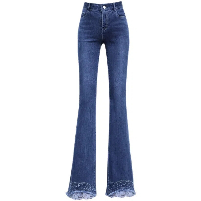 Nove traperice Ženske traper hlače Ženske traperice visokog struka Ženske rastezljive mikro široke hlače za ženske hlače