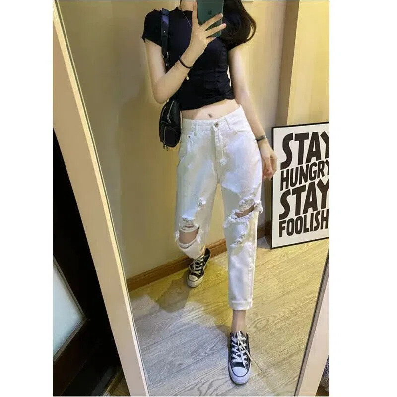 Nove traperice Ženske traper hlače Ženske traperice visokog struka Ženske rastezljive mikro široke hlače za ženske hlače