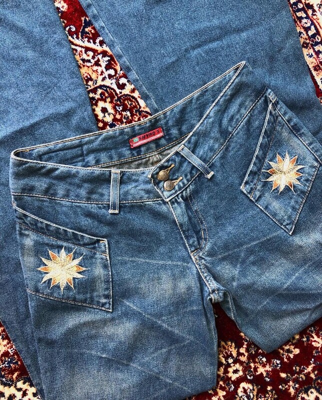 Ulične modne široke traperice s plavim ispranim cvijećem, vezene, ženske Y2K Harajuku vintage hip hop ležerne uske traperice visokog struka