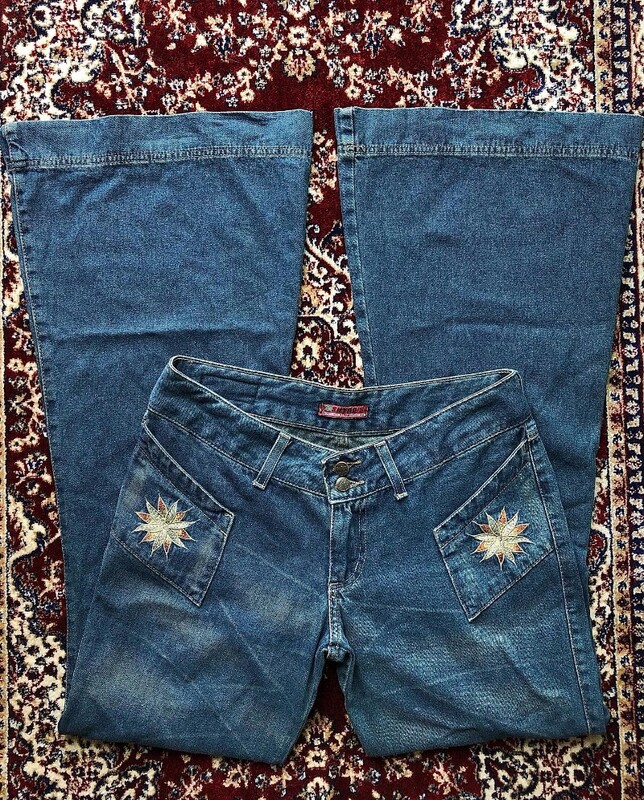 Ulične modne široke traperice s plavim ispranim cvijećem, vezene, ženske Y2K Harajuku vintage hip hop ležerne uske traperice visokog struka