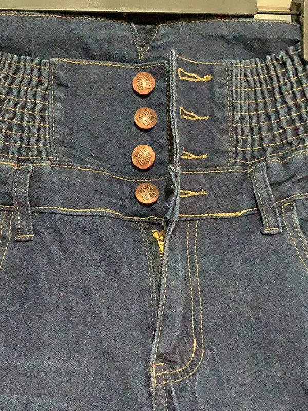 Vintage visokog struka, prekomjerne veličine od 95 kg, uske traper hlače s dugmadima, proljeće i jesen, modne Vaqueros ležerne ženske tajice