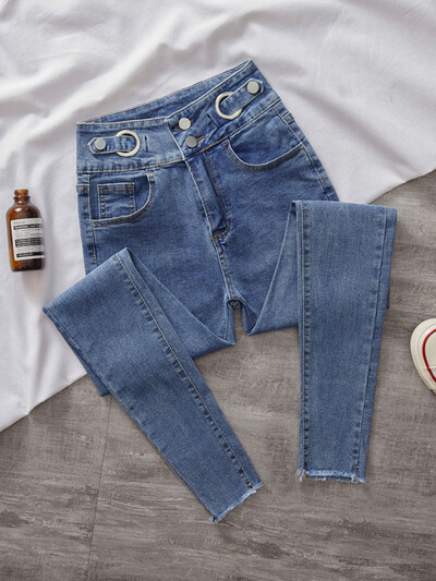 Korean Chic Pencil Jeans visokog struka Ženske uske ulične rastezljive traper hlače Proljeće Jesen Tanke Vintage Ležerne Kot Pantolon Novo