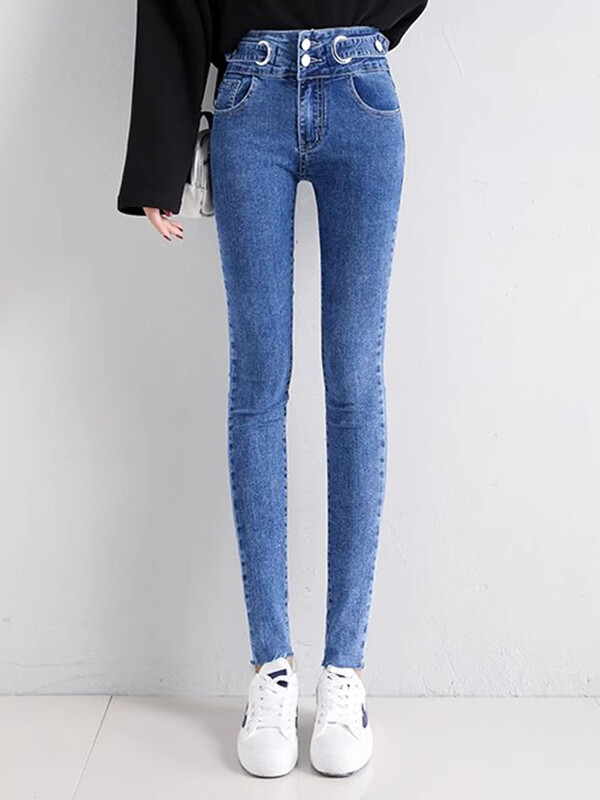 Korean Chic Pencil Jeans visokog struka Ženske uske ulične rastezljive traper hlače Proljeće Jesen Tanke Vintage Ležerne Kot Pantolon Novo