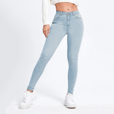 Pantaloni creion de damă, uni, clasici, cu talie înaltă, elastici, strânși, par pantaloni subțiri de cowboy, primăvară, vară, pantaloni comozi