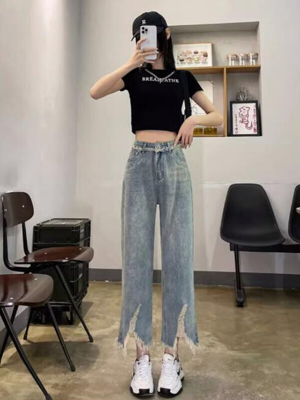 S-5xl traper traperice Ženske vintage s kićankama Udobne hlače u europskom stilu za sve vrste, modne ulične hlače za učenice, prozračne