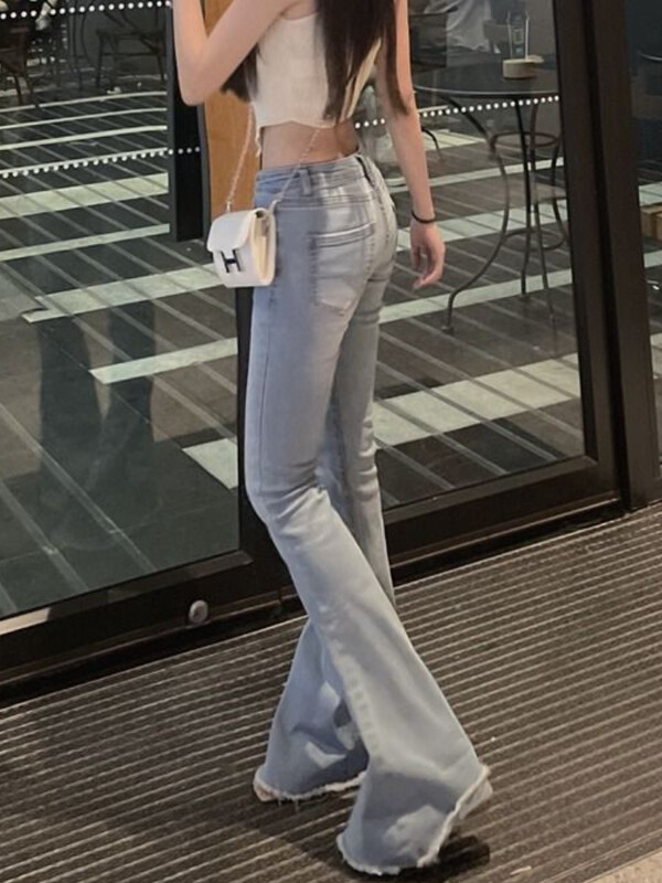 Madala vöökohaga Y2k teksad Naiste kõhnad seksikad tänavarõivad šikk mood suvine vintage, kuumad daamid Ulzzangi lihtsad lainelised teksapüksid