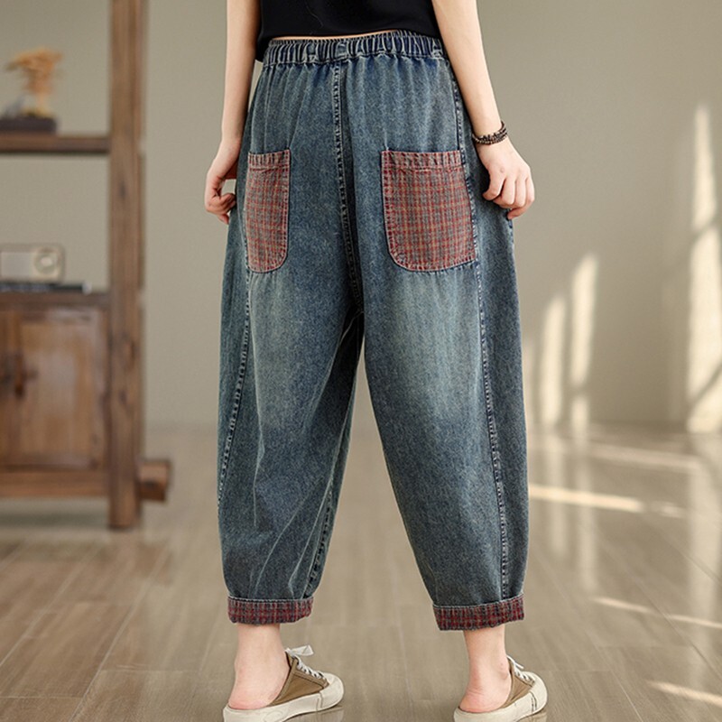 Ženske ležerne Boyfriend traperice Novi dolazak 2024. Vintage stil Streetwear Basics Široke ženske traper harem hlače visokog struka B3826