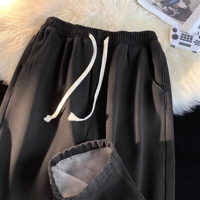 Τζιν Γυναικείο Φθινόπωρο/Χειμώνα Νέο ψηλόμεσο ίσιο σωλήνα Μασίφ τζιν παντελόνι ελαστική μέση Μεγάλη φαρδιά φοιτητική φαρδιά παντελόνα