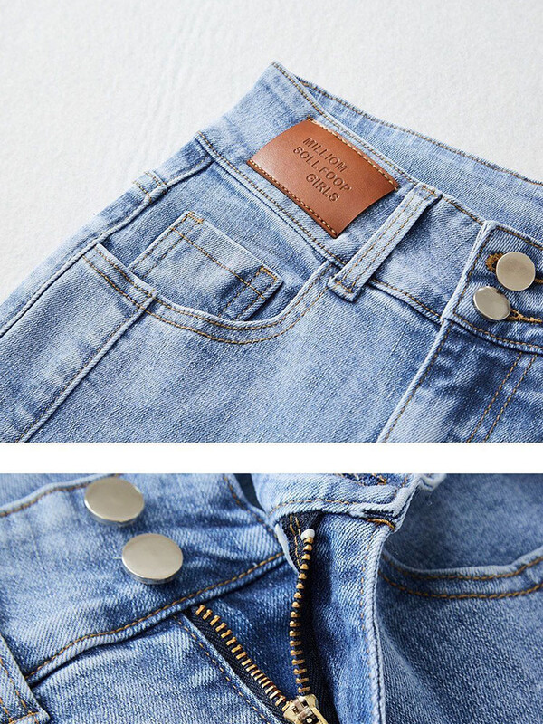 Kõrge vöökoht lõhestatud teksad Korea tänavarõivad vabaaja venivad teksapüksid, naine, ülisuured 4xl pahkluu pikkusega kott Pantolon