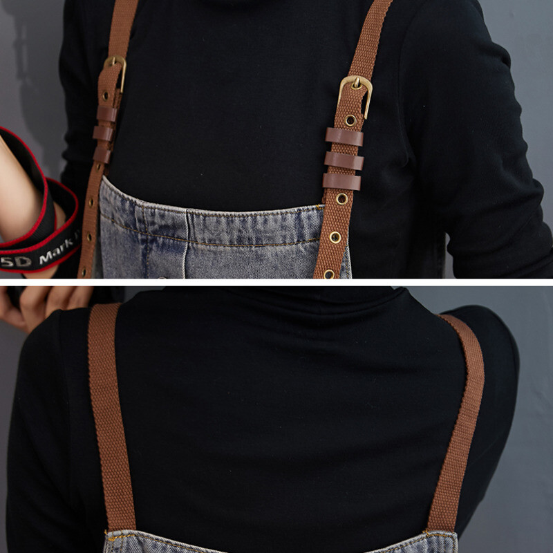 #1418 Proljeće ljeto 2023. Vintage traper kombinezoni Ženski dugi kombinezoni širokih džepova Ženski ravni kombinezoni širokih nogavica