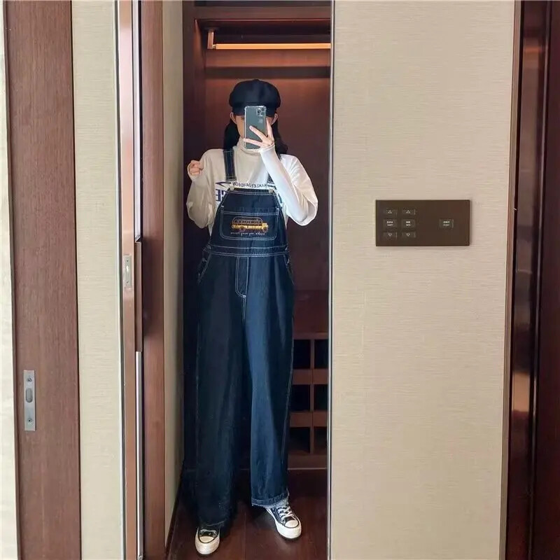 2023. Novi stil korejskog vintage okusa Hong Konga Široki traper kombinezon širokog kroja ravnih nogavica Ženski trendi jesen/zima