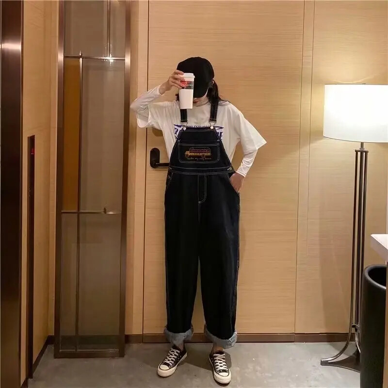 2023. Novi stil korejskog vintage okusa Hong Konga Široki traper kombinezon širokog kroja ravnih nogavica Ženski trendi jesen/zima