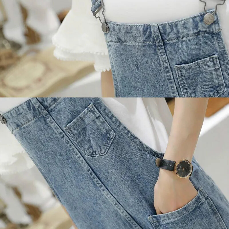 Teksapüksid Naiste Kevad Basic Pestud Sinised Kombinesoonid Kontorirõivad Naiste Naiste Elegantsed Pikad Pükstepüksid Naiste Vabaaja