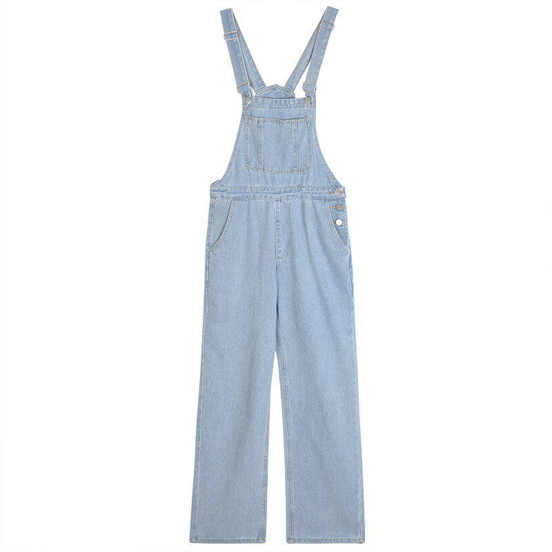 Ženske ravne traper traperice u korejskom stilu široke široke nogavice Jednobojni kombinezoni Proljeće Jesen Ležerni kombinezon Hlače Ženska ulična odjeća