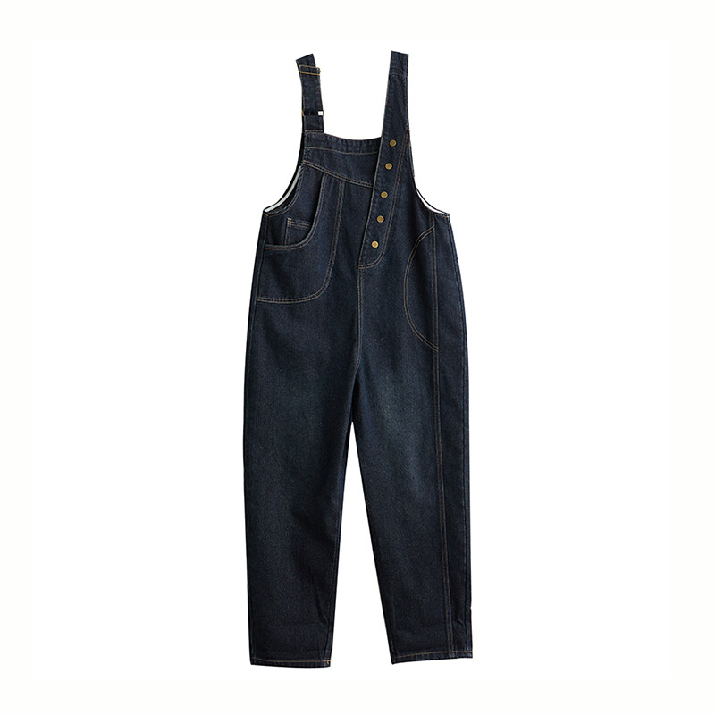 Jesen 2024. Ulična odjeća Ženski traper kombinezon Ležerni široki kombinezon širokih nogavica S džepovima na naramenice Cargo široke hlače Traperice Kombinezon