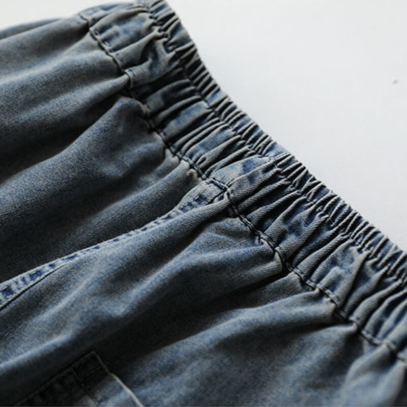 Mom vrećaste vezene harem traperice s elastičnim visokim strukom ležerne korejske modne široke Vaqueros ulične vintage ženske traper hlače