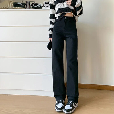 Jesenska robna marka ZOENOVA Traperice ravnih nogavica Ženske modne plave hlače 2023. korejski Y2K Vintage rastezljivi traper