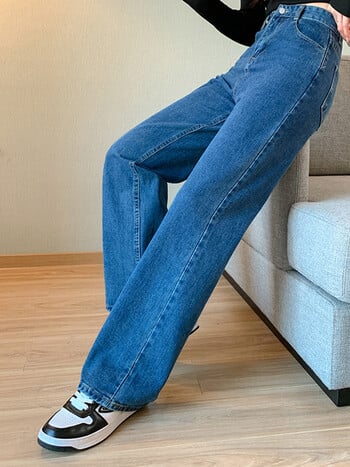 2024 Γυναικείο ψηλόμεσο μεγάλο φαρδύ Mom Jeans Lady Streetwear τζιν Y2k ίσιο παντελόνι για κορίτσια Μπλε φαρδύ φαρδύ παντελόνι