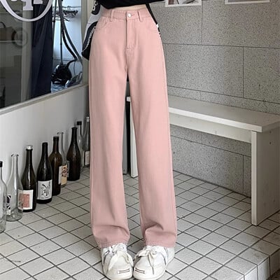 Femeie Vintage Blugi cu picioare late Fete Pantaloni cu talie înaltă Moda feminină Negru Negru Gri Retro Albastru Albastru deschis Roz Pantaloni din denim