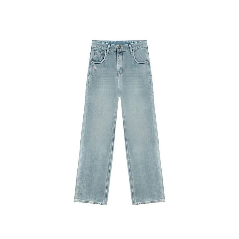 Proljeće 2024. Nove traperice za žene široke hlače s rupama i traperice visokog struka široke ravne hlače