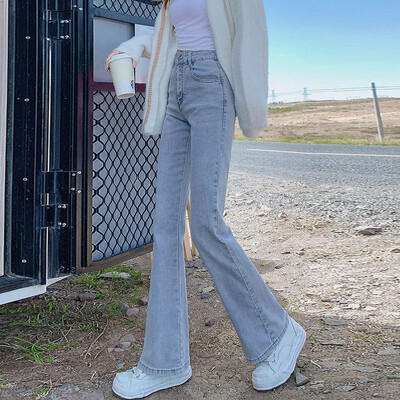 Ženske traperice visokog struka za mršavljenje, male veličine, rastezljive hlače do poda, traper tkanina