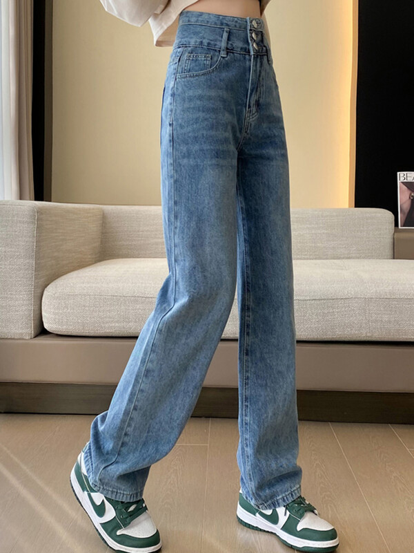 Pantaloni de femeie cu talie înaltă, vintage, cu picioare largi