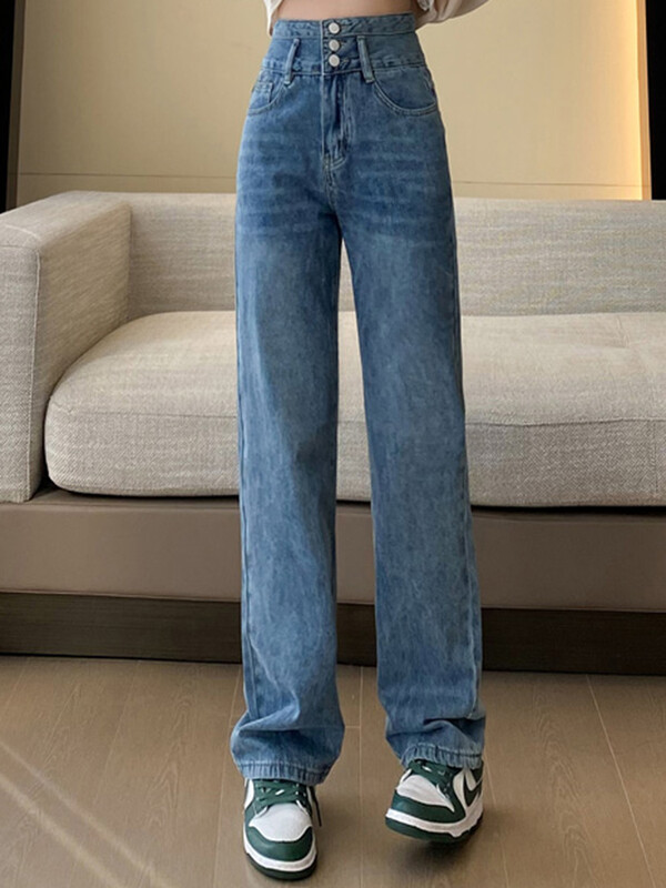 Pantaloni de femeie cu talie înaltă, vintage, cu picioare largi