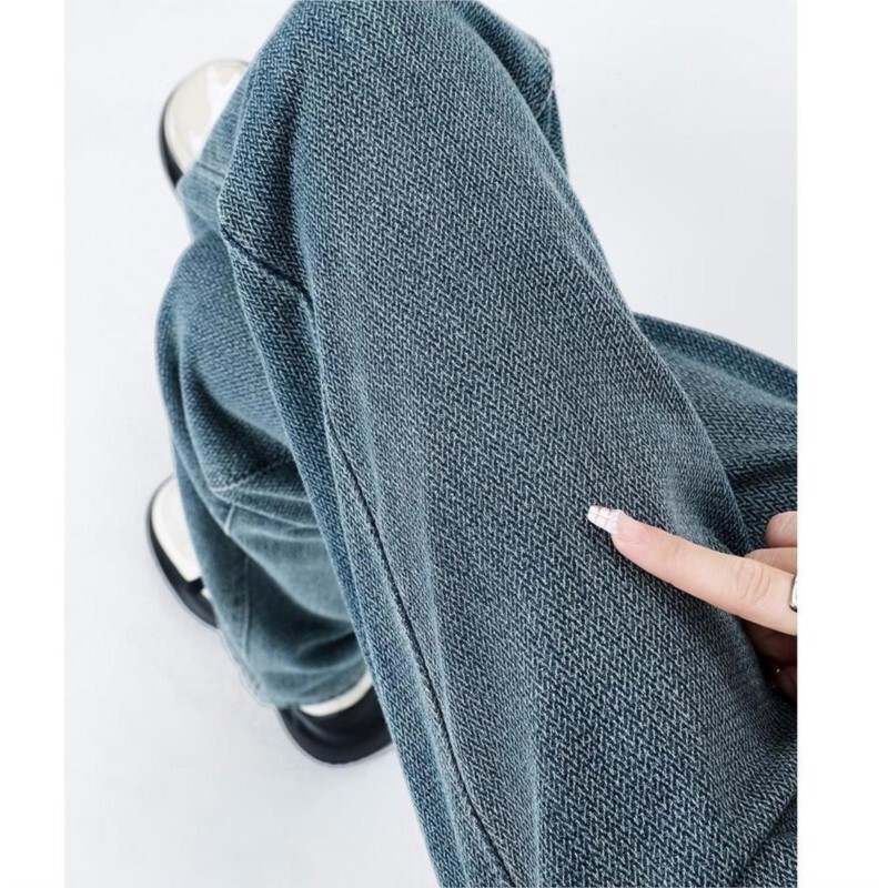 Široke ravne ženske traperice visokog struka Vintage klasične traper hlače Ženske klasične modne patronažne hlače plave boje