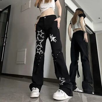 Νέο Micro-La American Star Jeans Female ins Trend Joker Y2k High Waist Slim Χαλαρό ίσιο με φαρδύ πόδι Casual Παντελόνι Long Pant Girl