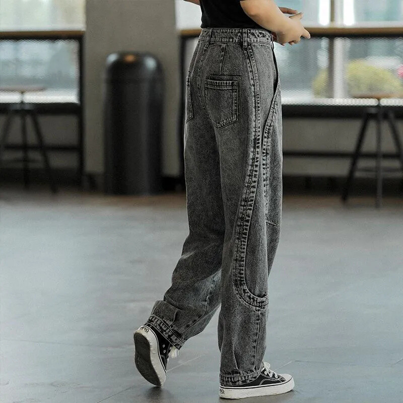 Traperice visokog struka Za žene 2024. Proljeće Jesen Nove široke ležerne hlače Ženske ravne nogavice Svestrane Harlan traper hlače