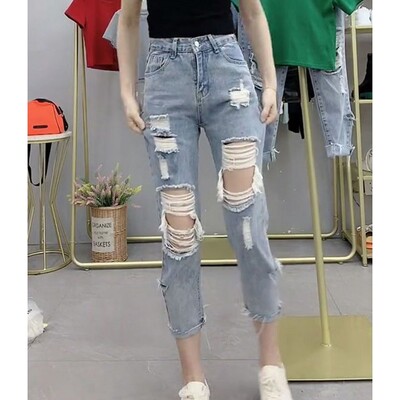 Poderane traperice za žene Street Vintage Otegnute blago rastezljive traperice visokog struka Ženska uska devetka Ženska odjeća Hlače