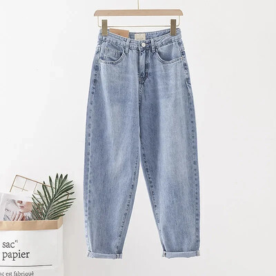 Blugi cu talie înaltă de modă coreeană Îmbrăcăminte pentru femei Pantaloni harem Stretch Streetwear Blugi largi de denim vintage C472