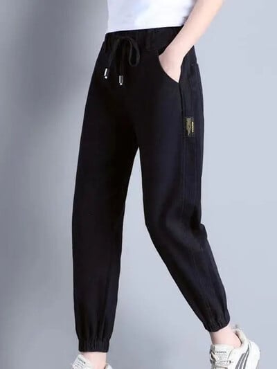 Proljeće jesen Harem traperice za žene do gležnja visokog struka Vaqueros Fashion Streetwear traper hlače Baggy Ležerne traperice za trčanje