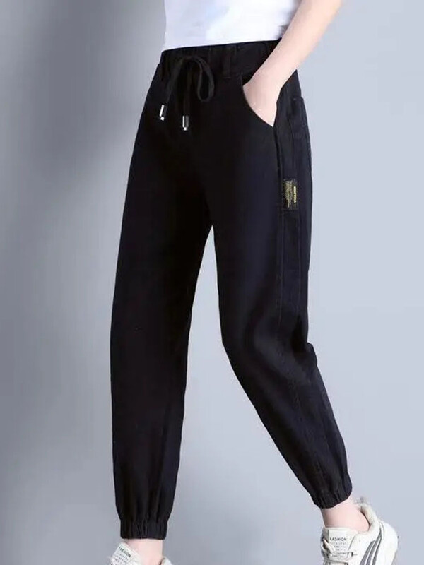 Proljeće jesen Harem traperice za žene do gležnja visokog struka Vaqueros Fashion Streetwear traper hlače Baggy Ležerne traperice za trčanje